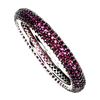 Image 2 : Round Diamond Cut Myanmar (Burma) Ruby Ring in 2-Tone Black Rhodium and 14k White Gold Plated 925 St