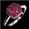 Image 2 : Diamond Cut Myanmar (Burma) Ruby and Black Spinel Ring in 2-Tone Black Rhodium and 14k White Gold Pl