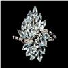 Image 1 : Superb Marquise Cut Sky Blue Topaz and SapphireRing in 14k White Gold Plated 925 Sterling Silver - S