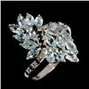Image 2 : Superb Marquise Cut Sky Blue Topaz and SapphireRing in 14k White Gold Plated 925 Sterling Silver - S