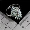 Image 3 : Superb Marquise Cut Sky Blue Topaz and SapphireRing in 14k White Gold Plated 925 Sterling Silver - S