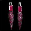 Image 2 : 6x4 mm Octagon Cut and Diamond Cut Ruby Earrings in 2-Tone Black Rhodium and 14k White Gold Plated 9