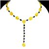 Image 1 : Extremely Valuable Blue and Yellow Sapphire Necklace in 14k Yellow Gold Plated 925 Sterling Silver -