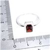 Image 3 : 7x5 mm Octogon Cut Mozambique Garnet and Moissanite Ring in 14k White Gold Plated 925 Sterling Silve