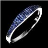 Image 1 : Diamond Cut Blue Sapphire Ring in 2- Tone Black Rhodium and 14k White Gold Plated 925 Sterling Silve