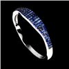 Image 2 : Diamond Cut Blue Sapphire Ring in 2- Tone Black Rhodium and 14k White Gold Plated 925 Sterling Silve