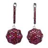 Image 2 : Diamond Cut High Quality and Value Myanmar (Burma) Ruby Earrings in 2-Tone Black Rhodium and 14k Whi