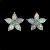Image 2 : 7x5 mm Crystal Opal Earrings AAA Full Play of Color in 14k White Gold Plated 925 Sterling Silver - A