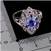 Image 3 : Violet/Blue Kyanite, Tanzanite and Rhodolite Garnet Ring in 14k White Gold Plated 925 Sterling Silve
