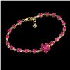 Image 1 : High Value Ruby Bracelet in 14k Yellow Gold Plated 925 Sterling Silver - 7.5 inches long - Appraised