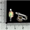 Image 3 : Big 8x6 mm Crystal Opal Earrings in 14k White Gold Plated 925 Sterling Silver - Appraised Replacemen