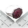 Image 3 : Round Diamond Cut Myanmar (Burma) Ruby Ring in 2-Tone Black Rhodium and 14k White Gold Plated 925 St