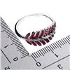 Image 3 : Diamond Cut Myanmar (Burma) Ruby Ring in 2-Tone Black Rhodium and 14k White Gold Plated 925 Sterling