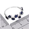 Image 3 : Oval Cut Dark Blue Sapphire Ring in 14k White Gold Plated 925 Sterling Silver - Size 8 - Appraised R