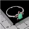 Image 3 : 7x5 mm Oval Cut Emerald and Ruby Ring in 14k White Gold Plated 925 Sterling Silver - Size 7 - Apprai