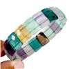 Image 1 : Handmade 15x10 mm Multi Colored Fluorite Bracelet - 8 Inches long - Appraised Replacement Value $ 80