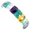 Image 2 : Handmade 15x10 mm Multi Colored Fluorite Bracelet - 8 Inches long - Appraised Replacement Value $ 80