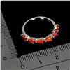 Image 3 : Per Cut Fire Orange Opal Ring in 14k White Gold Plated 925 Sterling Silver - Size 8 - Appraised Repl