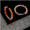 Image 3 : Per Cut Fire Orange Opal Earrings in 14k White Gold Plated 925 Sterling Silver - Appraised Replaceme