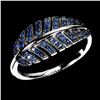 Image 2 : Diamond Cut Blue Sapphire Ring in 2-Tone Black Rhodium and 14k White Gold Plated 925 Sterling Silver
