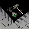 Image 3 : 5x3 mm Untreated Oval Cut Emerald and 40 pcs. Natural Diamonds Earrings in 14k White Gold Plated 925
