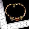 Image 3 : Huge 13x 10 mm Oval Cabochon Ruby, Tourmaline, Ruby and Chrome Dipside Bracelet in 14k Yellow Gold P
