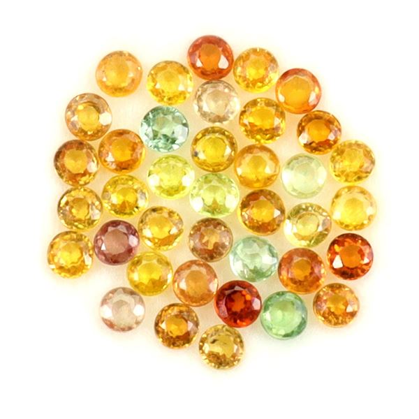 4.09 ct. Round Cut Multi-Coloured Sapphires 38 pcs. Lot 2.6 mm Gemstones - Appraised Replacement Val
