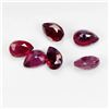 Image 1 : 4.46 ct. Pear Cut Blood Red Rubies 6 pcs. Lot 6x4 mm Gemstones - Appraised Replacement Value $ 480