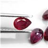 Image 2 : 4.46 ct. Pear Cut Blood Red Rubies 6 pcs. Lot 6x4 mm Gemstones - Appraised Replacement Value $ 480