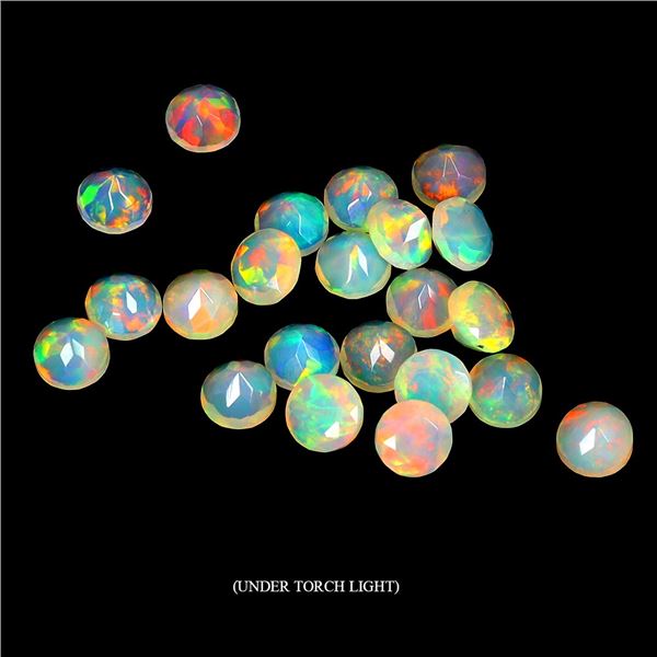 4.27 ct. Round Cut Crystal Fire Opal AAA Full Flash Play Of Colour 22 pcs. Lot 4 mm Gemstones - Appr