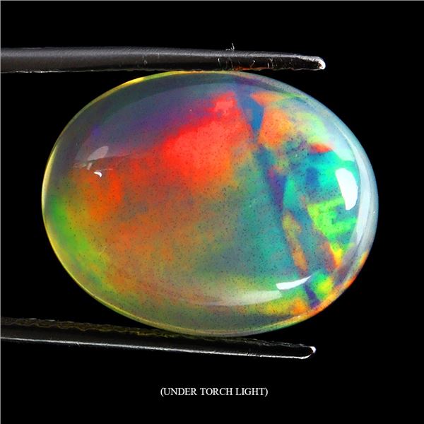 Rare Big 13.56 ct. Oval Cabochon Crystal opal AAA Floral Play of Colour 19x14 mm - Appraised Replace
