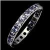 Image 1 : Round Cut Tanzanite Ring in 14k White Gold Plated 925 Sterling Silver - Size 5.5 - Appraised Replace