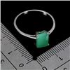 Image 3 : Big 8x6 mm Octagon Cut Emerald Ring in 14k White Gold Plated 925 Sterling Silver - Size 9.5 - Apprai
