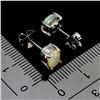 Image 3 : 7x5 mm Crystal Opal Earrings in 14k White Gold Plated 925 Sterling Silver - Appraised Replacement Va