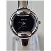 Image 1 : AUTHENTIC GUCCI 1400L QUARTZ WATCH FOR LADIES. BLACK DIAL, STAINLESS STEEL CASE. ORIGINAL GUCCI STAI
