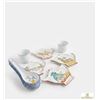 Image 6 : Hand Painted Ceramic Tea Bag Holders, Soup Spoons and Cups Set