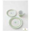 Image 4 : Porcelain Green Gingham Star Coffee Cups and Plates Set of 24 Pieces