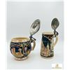 Image 1 : German Ceramic Beer Steins with Pewter Lids