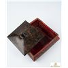 Image 2 : Signed Michael Deneen Square Lidded Ceramic Box with Ornate Relief