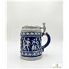Image 1 : German Stoneware Beer Stein with Pewter Lid and Relief Decoration