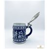Image 2 : German Stoneware Beer Stein with Pewter Lid and Relief Decoration