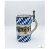 Image 1 : German Beer Stein with Pewter Lid and Bavarian Crests