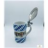 Image 2 : German Beer Stein with Pewter Lid and Bavarian Crests