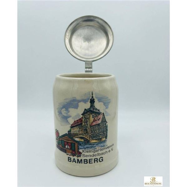 Bamberg Stein with Pewter Lid, Kleingartenverein Sendelbach e.V.