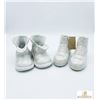 Image 1 : Two Pairs of White Glazed Ceramic Baby Shoe Figurines
