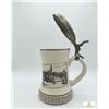 Image 2 : Ceramic Beer Stein With Pewter Lid and City Scene