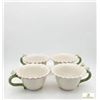 Image 1 : 4 Ceramic Flower-Themed Cups with Green Handles