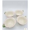 Image 2 : 4 Ceramic Flower-Themed Cups with Green Handles