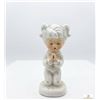 Image 2 : Porcelain Praying Girl Figurine and Elephant Figure Pair