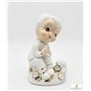 Image 3 : Porcelain Boy and Girl Figurines with Gold Accents